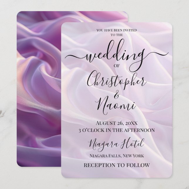 Invitation Créez votre propre Lilac Purple Silk (Devant / Derrière)