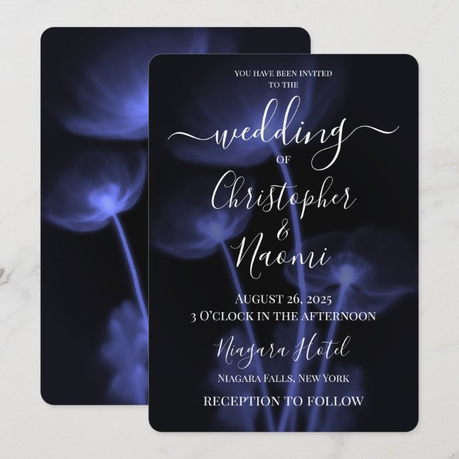 Invitation Créez votre propre Mariage - 3 Fleurs X-Ray (Devant / Derrière)