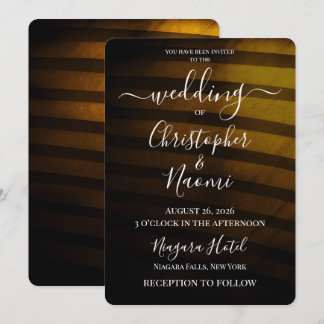 Invitation Créez Votre Propre Mariage à Rayures Rétro Jaunes