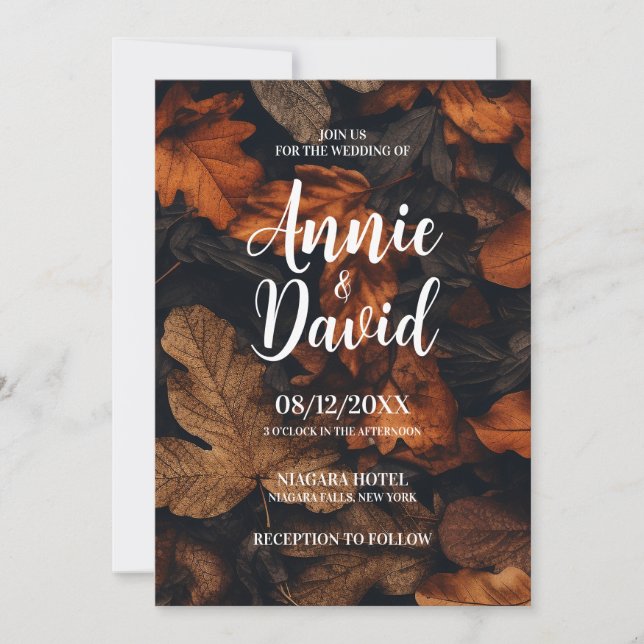 Invitation Créez votre propre Mariage de feuilles d'automne f (Devant)
