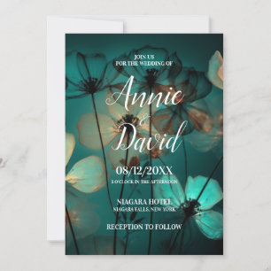 Invitation Créez votre propre Mariage de Fleurs X-Ray Bleu et