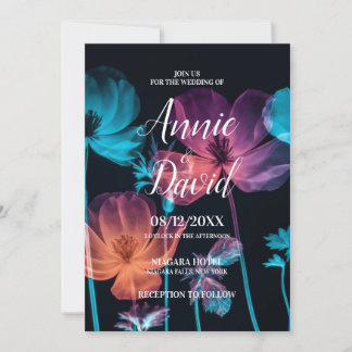 Invitation Créez votre propre Mariage de fleurs X-Ray rose et