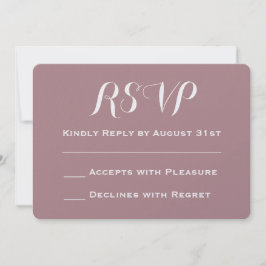 Invitation Créez votre propre mariage Dusty Rose RSVP