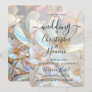 Invitation Créez votre propre Mariage Fleurs Iridescentes