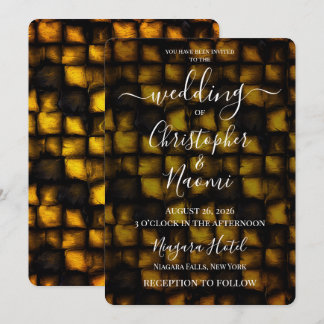 Invitation Créez Votre Propre Mariage Mosaïque Grunge Jaune