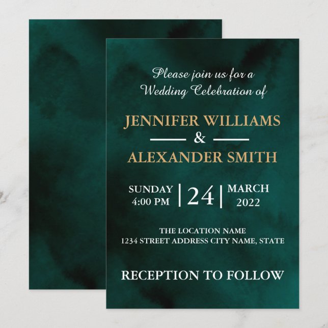 Invitation Créez votre propre Mariage personnalisé élégant et (Devant / Derrière)