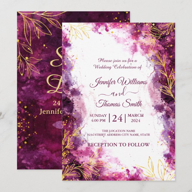 Invitation Créez votre propre Mariage personnalisé Enregistre (Devant / Derrière)