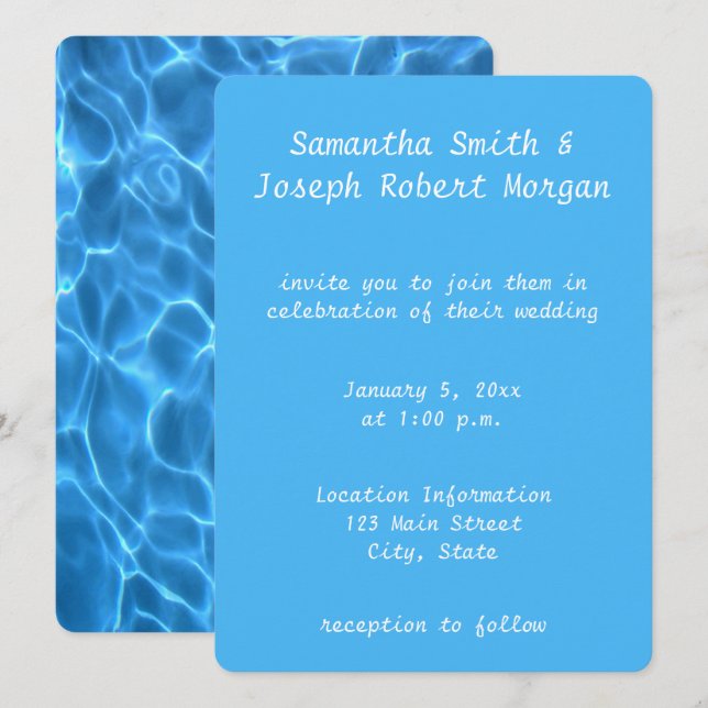 Invitation Créez votre propre Mariage photo de piscine (Devant / Derrière)