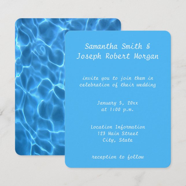 Invitation Créez votre propre Mariage photo de piscine (Devant / Derrière)