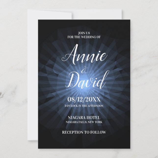 Invitation Créez votre propre Mariage Sunburst Polygon (Devant)