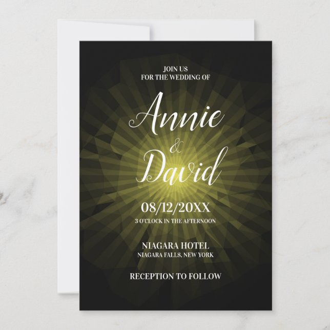 Invitation Créez votre propre Mariage Sunburst Polygon (Devant)