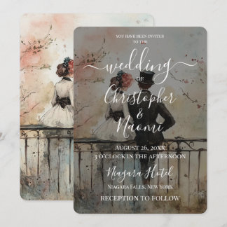 Invitation Créez Votre Propre Mariée & Marié Peint Mariage