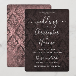 Invitation Créez votre propre modèle gothique rustique Damask