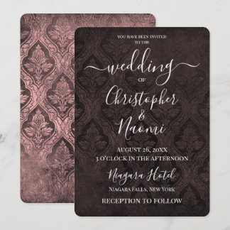 Invitation Créez votre propre modèle gothique rustique Damask