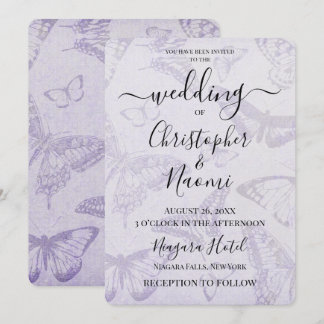Invitation Créez votre propre papier Papillon Vintage doux