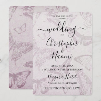 Invitation Créez votre propre papier Papillon Vintage doux