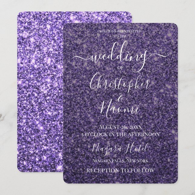 Invitation Créez votre propre Parties scintillant de Mariage  (Devant / Derrière)