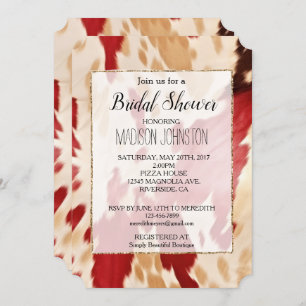 Invitation Crème blanche rouge Vachette occidentale