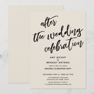 Invitation Crème Casual Après la Célébration de Mariage