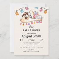 Crème coloré Boho Sombrero Baby shower animal