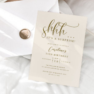Invitation Crème d'anniversaire surprise simple