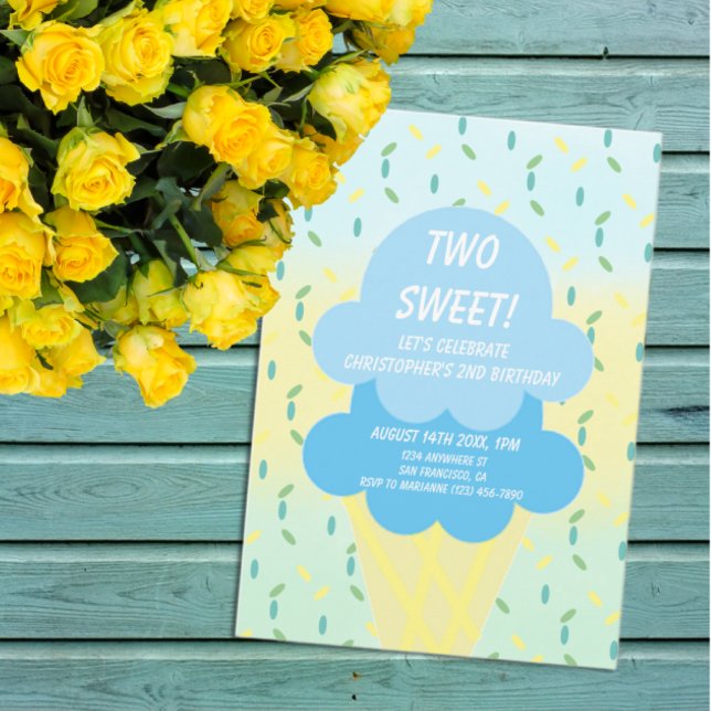 Invitation Crème de glace 2ème anniversaire (Créateur téléchargé)