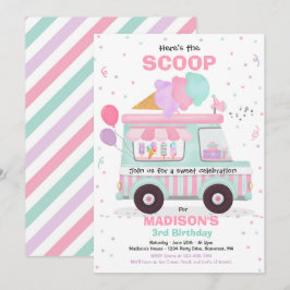 Invitation Crème de glace Anniversaire Fête Glace Truck Anniv