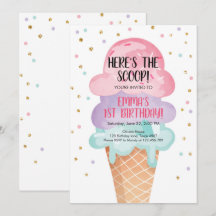 Crème de glace Cone Confetti Crème de Monnaie rose