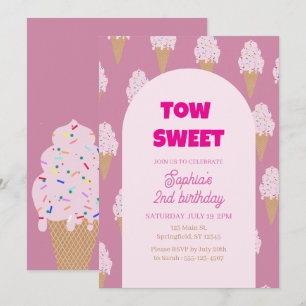 Invitation Crème de glace douce Anniversaire