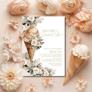 Invitation Crème De Glace Rachetée Fête des mariées Florale B