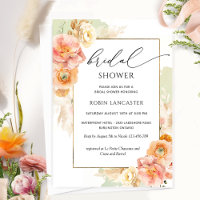 Crème de Pêche et Fête des mariées Florale Verte /