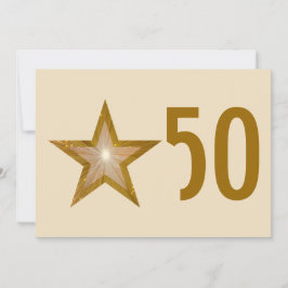Invitation Crème d'invitation Gold Star '50'