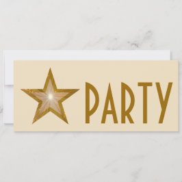 Invitation crème d'invitation Gold Star 'PARTY'