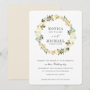 Invitation Crème et ivoire   Botanique Mariage floral