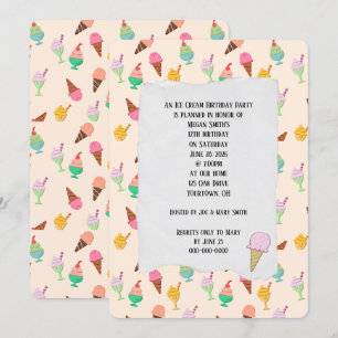 Invitation Crème glacée Anniversaire Consoles de fête Invitat