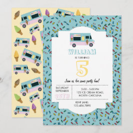 Invitation Crème glacée Conception Camion Anniversaire