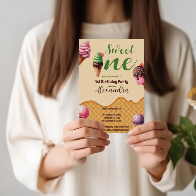 Invitation Crème glacée sucré un premier anniversaire (Créateur téléchargé)