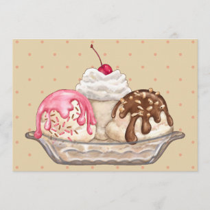 Invitation Crème glacée Sundae