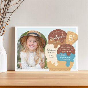 Invitation Crème glacée Sundae Anniversaire de enfant Party P