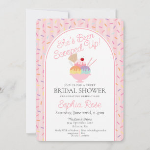 Invitation Crème glacée Sundae Rangée Fête des mariées sucrée