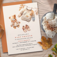 Crème neutre et orange | Baby shower d'automne mod