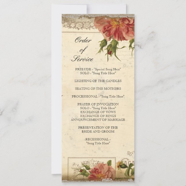 Invitation Crème noire Tour Eiffel vintage Rose Cérémonie (Devant)