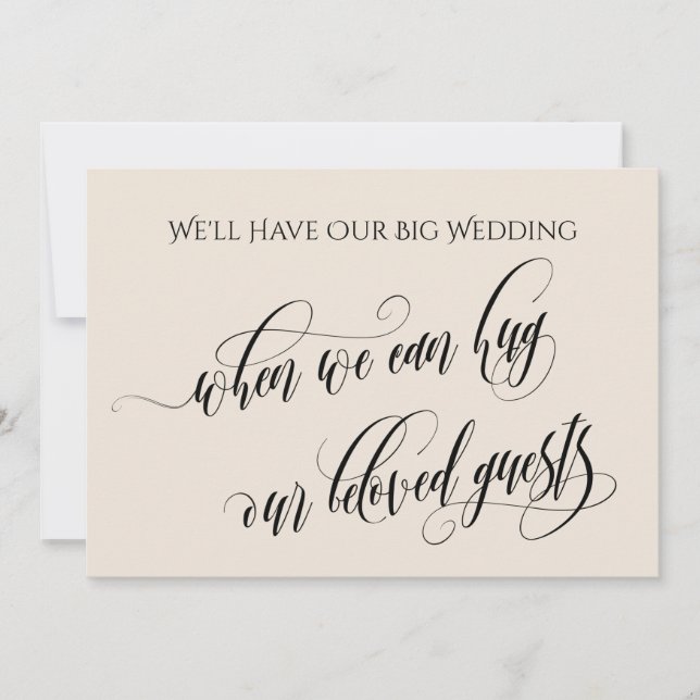 Invitation Crème quand on peut vous serrer la main Mariage re (Devant)