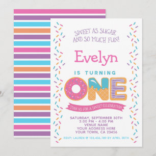 Invitation Crèmes glacées Donut Cookie, Sweet Birthday Invita