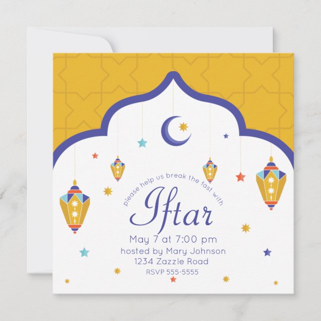 Invitation Crescent Moon & Fanous Ramadan (Devant)