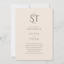 Crest Monogramme Beige Typographie Mariage