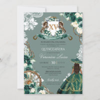 Crête florale Emerald Green Charro Quinceanera Inv