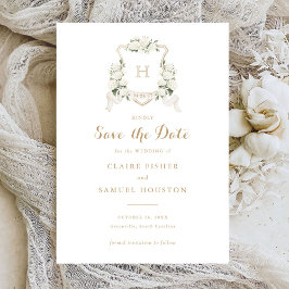 Invitation Crête verte blanche Hydrangea Enregistrer la date