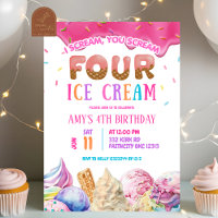 Cri rose goutte QUATRE crème glacée fête d'anniver