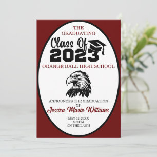 Invitation Crimson and Black Class of 2023 Graduation
